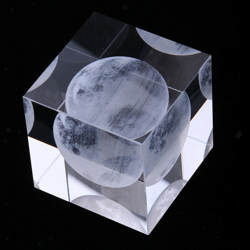 Moon Crystal Cube Paperweight Fengshui Crystal Cube Home Decoration Props