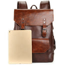 Retro Men'S Backpack Pu Leather Anti-Theft Backpack Fashion Waterproof Trav