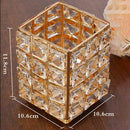 Crystal Makeup Brush Storage Bucket Eyebrow Pencil Comb Finishing Square Bo