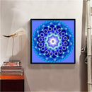 5D DIY Blue Flower Full Drill Round Diamond Painting Embroider Cross Stitch