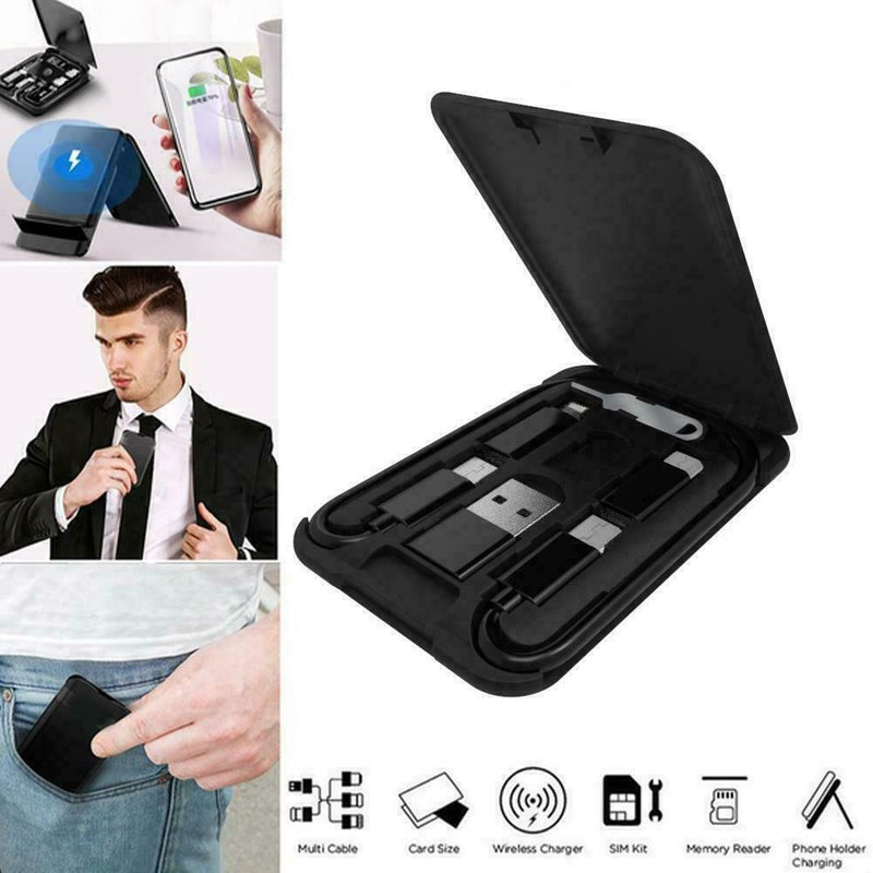 1* Multi-function Data Line Conversion Head Wireless Charger Storage Bag B7O6