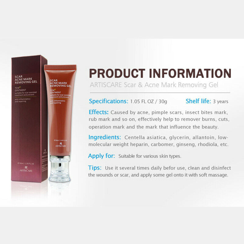 Artiscare Scar Acne Mark Removing Gel Tcm Blackhead Treatment Whitening Ski R7L9