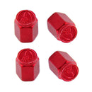 Motorbike 12x12MM Car Red Wheel Tyre Tire Valve Dust Stems Air Cap Pack of 4