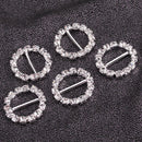 10 Round Crystal Rhinestone Buckle Ribbon Sliders Wedding Decor 0.51" 13mm