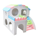 1PC Decorative Safe Nontoxic Romantic Wooden Hamster House Villa Living Hut