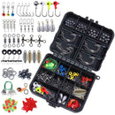 187 Pieces Fishing Accessories Kits Jig Hooks Fishing Set with Tackle Box