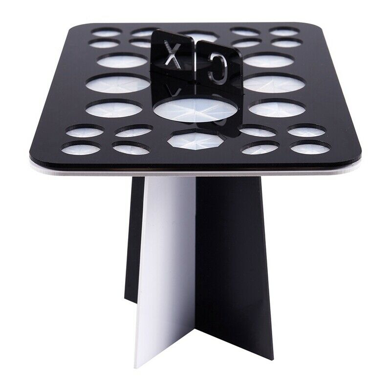 Acrylic Makeup brush drying rack dry brush holder (Black + White) G7B5