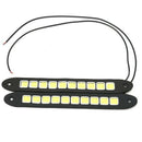2X Car Drl Led Daytime Running Light Fog Cob Strip Lights Flexible Auto Car K8C6