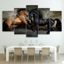Modern Canvas Wall Art of Gallant Horse for your Living Room -5 Panel Size S