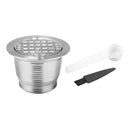 3pcs Coffee Capsule Cup Refillable Baskets Pod + Spoon Brush for Nescafe A