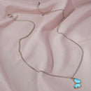 Color Butterfly Necklace Women Pendant Clavicle Chain Jewelry (Lake Blue) A