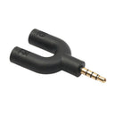 Headset Adapter Kit U Shape 3.5mm Y Splitter for Audio Headphone and MIC bl