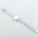 Gorgeous Quartz Analog Couple Watch with Rhinestone Decor White Dial