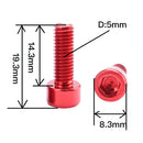 4x Lightweight Montain Bike Water Bottle Cage Holder Bolts Screws Durable Red