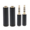 2PCS 3.5mm 1/8" Jack 4 Pole Stereo Audio Male Plug + Female Jack Soldering Black