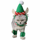 Christmas Pet Costume Neck Collar Leg Sleeve Cuffs Santa Hat For Dog Cat Pa O4P8