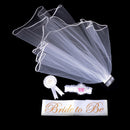 4Pcs Bride to Be White Garter Sash  Badge Rosette Bachelorette Party Set ~S