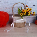 Handheld Girls Bride Flower Basket Wedding Ceremony Party Home Decor