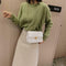 Fashion Women Messenger Shoulder Bag Leather Flap Crossbody Handbag (White) A