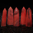 Natural Fluorite Quartz Crystal Pendent Gifts Wand Point Stone_Red Healing R4G6