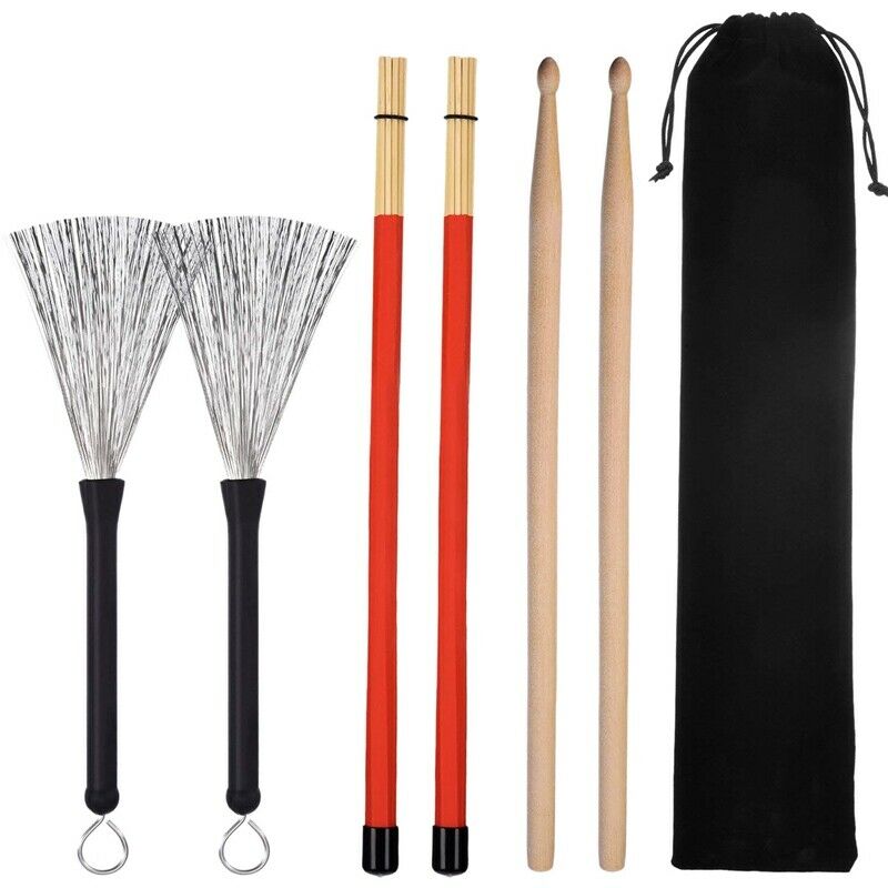 1 Pair 5A Drum Sticks Classic Maple Wood Drumsticks Set 1 Pair Drum Wire Br