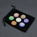 7pcs Chakra Engraved Symbols Stone Set Palm Stone Crystal Reiki Healing RouSEAU