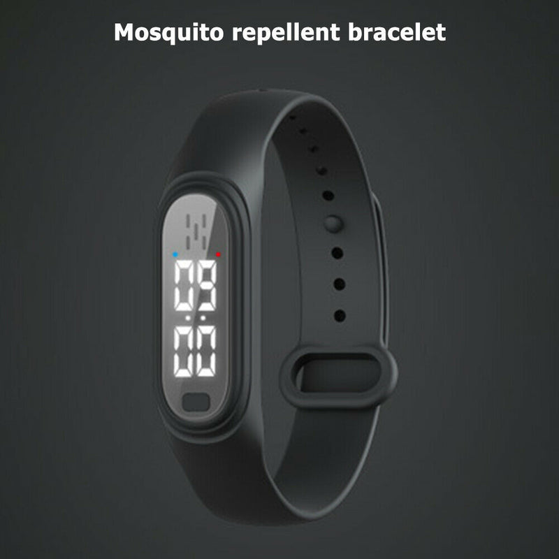Q2 Ultrasonic Mosquito Repellent Watch Anti Pest Bug Drive Bracelet (Black)