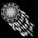 43.3''  White Floral Dream Catcher With Feathers Handmade Crafts Gift