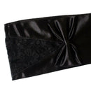 Women Black Lace Patchwork Satin Gloves Bowknot Sexy Clubwear Party Dance Gloves