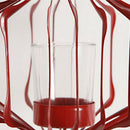 Iron Hollow Candle Holder Candelabrum Lantern Wall Hanging Case F - Red