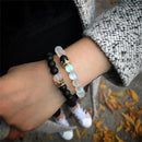 2Pcs/Set Couple King Queen Crown His And Her Friendship Natural Stone Bracelet