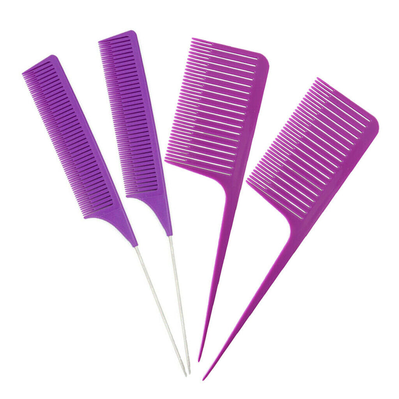 4 Pieces Fine&Wide Sectioning Weave Highlight Foiling Hair Combs Styling