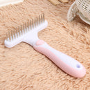 Pet Cat Dog Hair Removal Needle Comb Fur Trimming Open Knot Brush (Blue) A