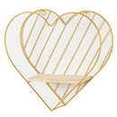 Metal Floating Shelf Organizer Geometric Home Bathroom Golden Heart Shaped