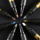 10Color Metallic Paint Markers Pens Medium Point Metal Art Marker Set Perma H8L3