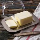 Butter Dish -Container With A Stainless Steel Tray Durable Plastic Cover  crispe