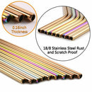 12Pcs/set Reusable Stainless Steel Straws Metal Drinking Straws with 2 Clea