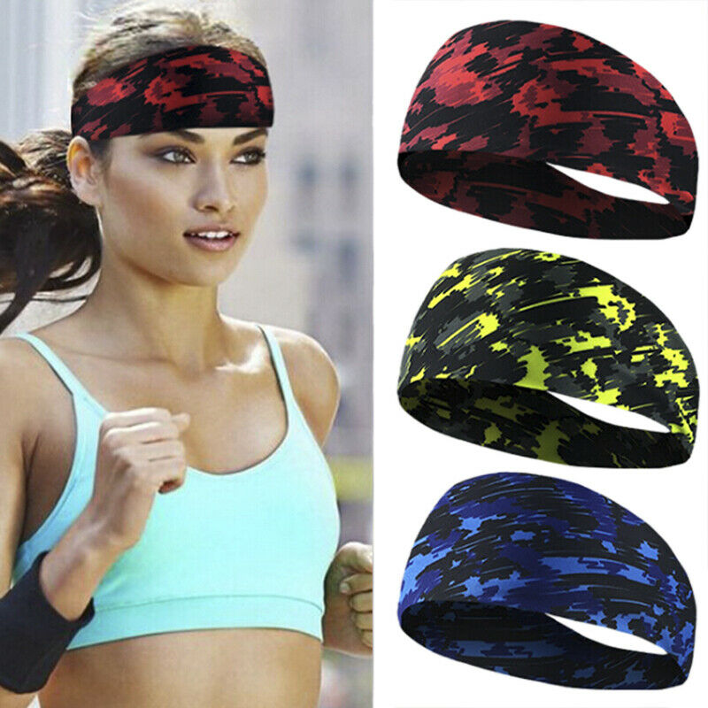 Cycling Gym Stretch Sport Hair Bands Sweat Headband Sweatband Random Camoufl Kw