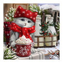 5D DIY Full Drill Diamond Painting Cross Stitch Embroidery (Scarf Cat)