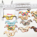 100pcs Mustache Wooden Button Chic Two Holes Flat Coat Decor DIY Wood Beads