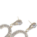Heart-Shaped Rhinestone Crystal Drop Earrings Women Wedding Ear Jewelry