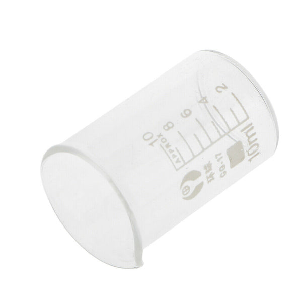 2 Pcs 10ml 50mL Glass Graduated Low Form Beaker, 2ml 10mL Graduation Interval