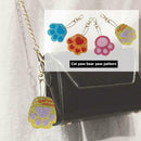 4pcs DIY Full Drill Diamond Painting Keyring Cartoon Cat Bear Paw Keychain Gifts