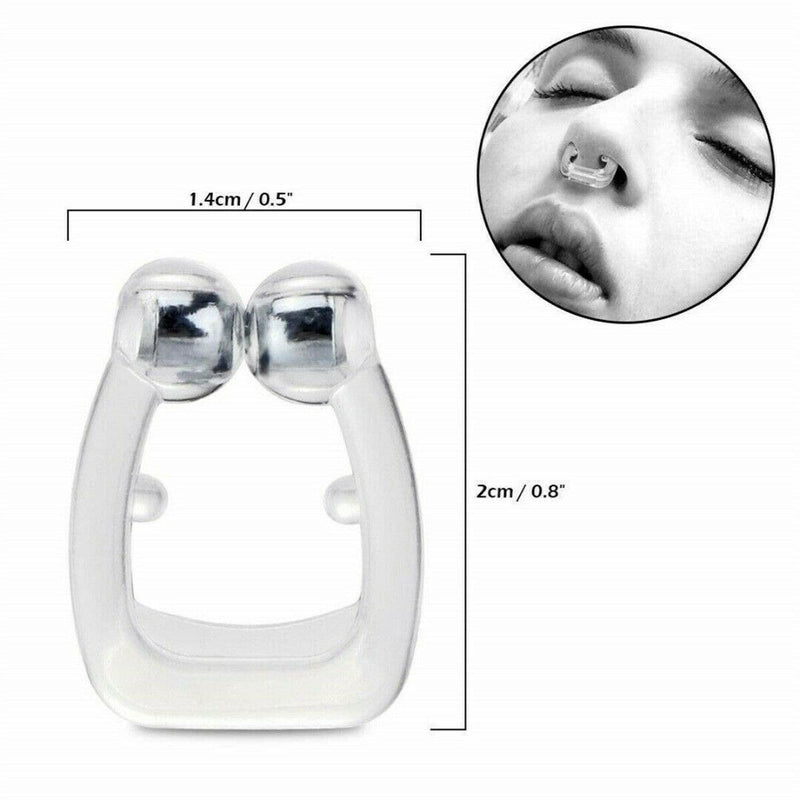 2 X Magnetic Anti Stop Snoring Snore Stopper Sleep Nose Clips Device Aid w/Box