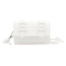 Mini Shoulder Bags Candy Color Purse Women PU Crossbody Handbag (White)