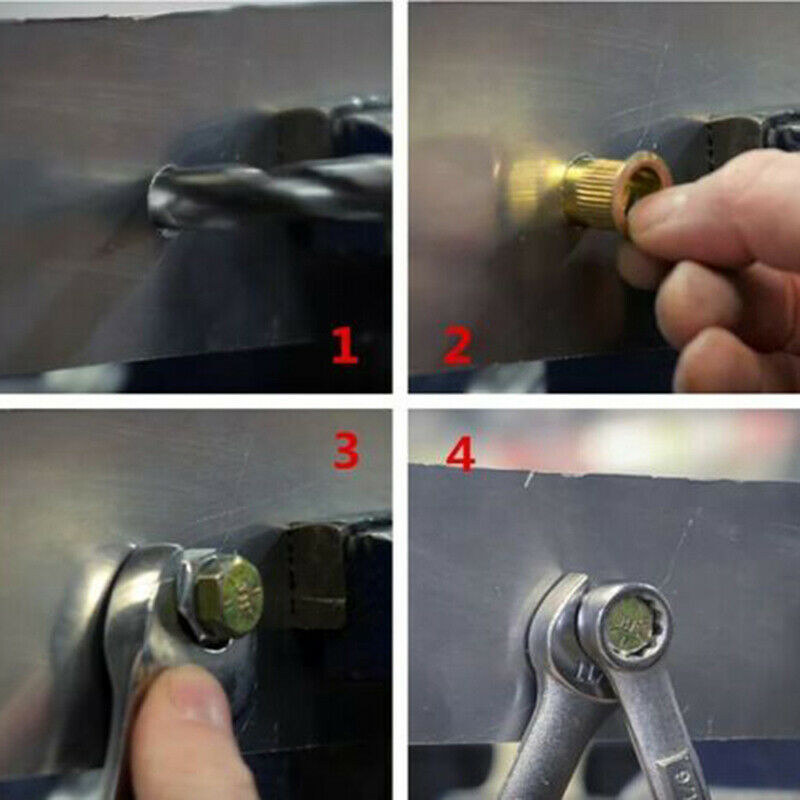 175pcs Set Rivet Nut Kit Mixed Zinc Steel Rivnut Insert Nutsert Threaded M3-MFT