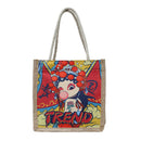 Peking Opera Printed Handbag Women Canvas Shopping Shoulder Bag (Style 2)