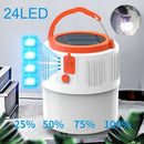 24 LED  Solar Power Rechargeable Flashlight Camping Tent Light Outdoor Hand Lamp
