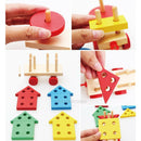 Kids Baby Educational Toys Toddler Wood Train Truck Educational Geometric Blocks