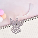 1Pc Metal Element Angel Bookmarks White Silk Tassel Designs Book Line Marker